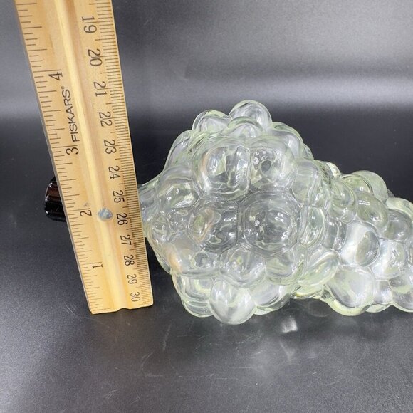Vintage Clear Glass Grape Cluster Shaped Vanity Wine Bottle Decanter With Lid - Picture 3 of 13